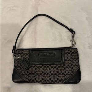Coach Black and Gray Signature Wristlet